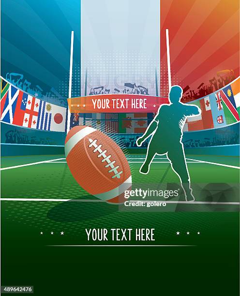 french rugby stadium background - rugby match stock illustrations