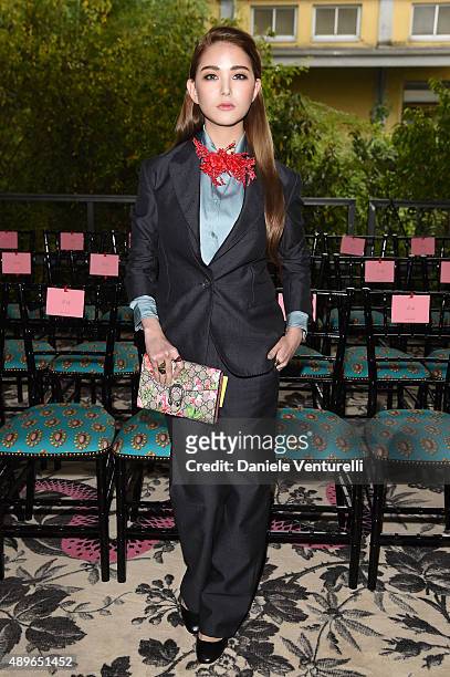 Kun Ling arrives at the Gucci show during the Milan Fashion Week Spring/Summer 2016 on September 23, 2015 in Milan, Italy.