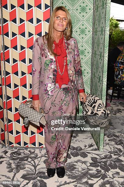 Anna Dello Russo attends the Gucci show during the Milan Fashion Week Spring/Summer 2016 on September 23, 2015 in Milan, Italy.