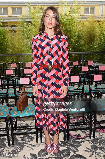 Charlotte Casiraghi attends the Gucci show during the Milan Fashion Week Spring/Summer 2016 on September 23, 2015 in Milan, Italy.