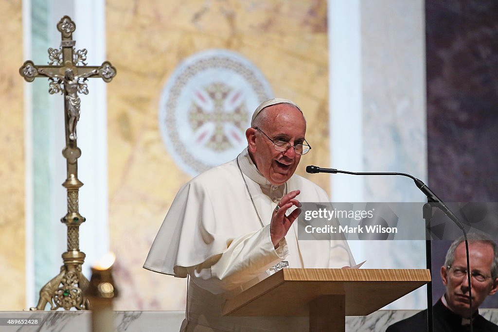 Pope Francis Attends Midday Prayer At St Matthew The Apostle Church In DC