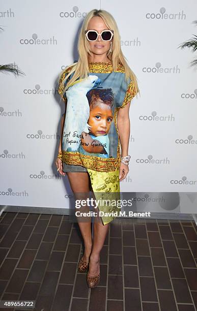 Pamela Anderson attends the launch of the Cool Earth Goes Global initiative hosted by Dame Vivienne Westwood and Andreas Kronthaler at The...