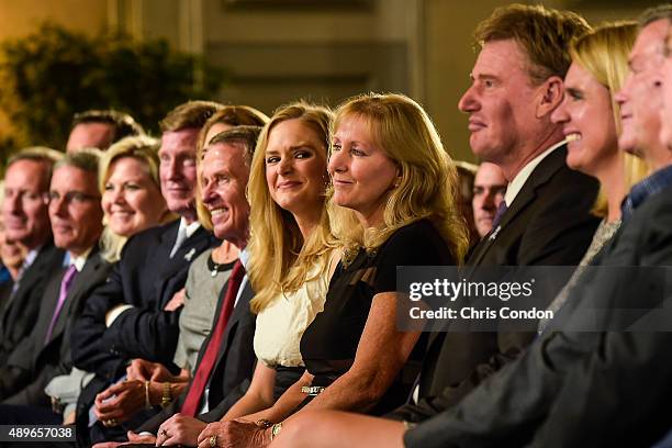 Tracey Stewart, wife of the late golfer Payne Stewart, and their daughter Chelsea attend the Payne Stewart Award ceremony for Ernie Els, held...