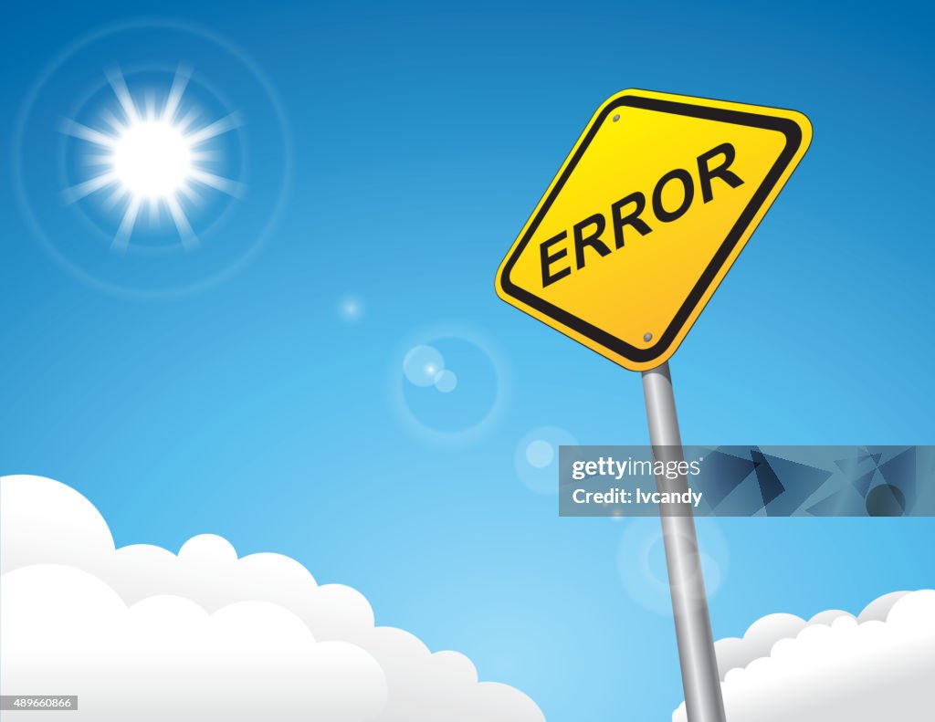 Via Error. Sign Error Road Sign High-Res Vector Graphic - Getty Images