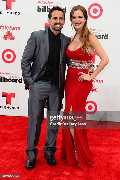 Guest and Daniela Navarro arrive at 2014 Billboard Latin Music Awards at Bank United Center on April 24, 2014 in Miami, Florida.
