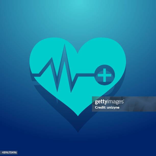 heart shaped icon with first aid sign - life sciences background stock illustrations