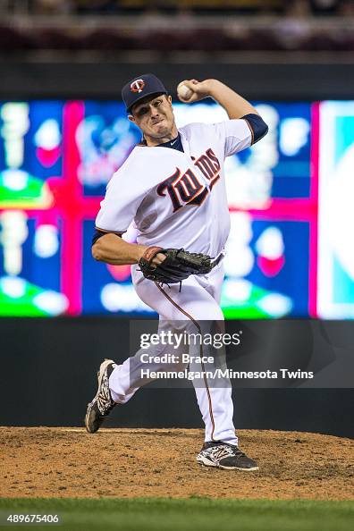 Ryan Rourke Ryan O'Rourke of the Minnesota Twins pitches against the Detroit ...