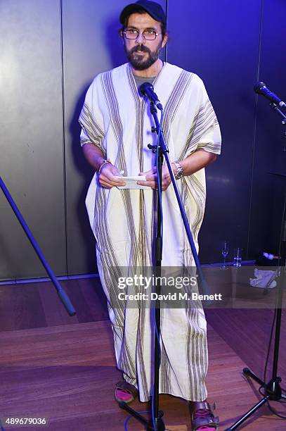 Andreas Kronthaler speaks at the launch of the Cool Earth Goes Global initiative hosted by Dame Vivienne Westwood and Andreas Kronthaler at The...