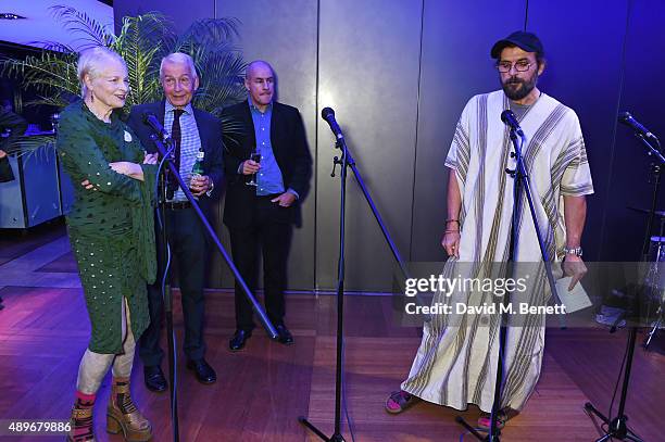 Dame Vivienne Westwood, Frank Field MP, Johan Eliasch and Andreas Kronthaler speak at the launch of the Cool Earth Goes Global initiative hosted by...