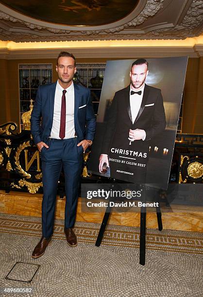 Calum Best attends preview party for his new Christmas collection for burton menswear London at Cafe Royal on September 23, 2015 in London, England.