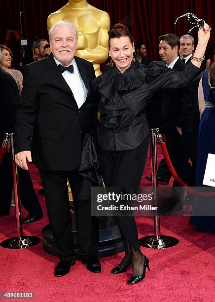 Actor Stacy Keach and his wife Malgosia Tomassi attend the Oscars held at Hollywood & Highland Center on March 2, 2014 in Hollywood, California.