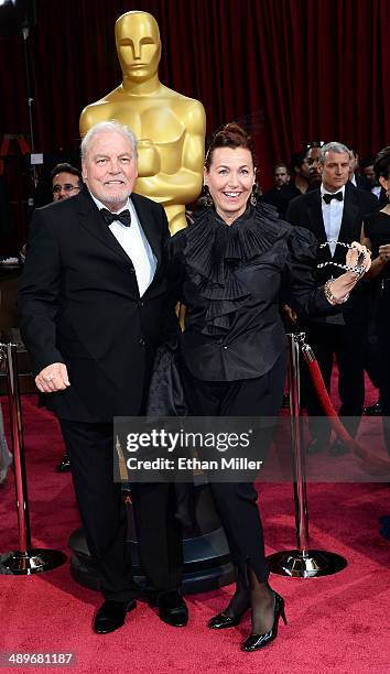 Actor Stacy Keach and his wife Malgosia Tomassi attend the Oscars held at Hollywood & Highland Center on March 2, 2014 in Hollywood, California.