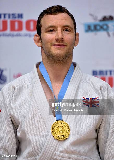 Under 90kg gold medallist, Andrew Burns GBR, during the London British Open Senior European Judo Cup at the K2 Arena on May 11, 2014 in Crawley, West...