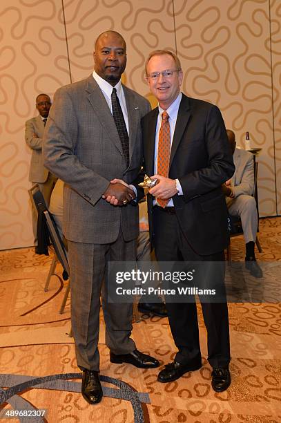Chris Doleman and James Clark attend The Boys and girls Club Hall of fame ceremony at Hilton Union Square on May 1, 2014 in San Francisco, California.