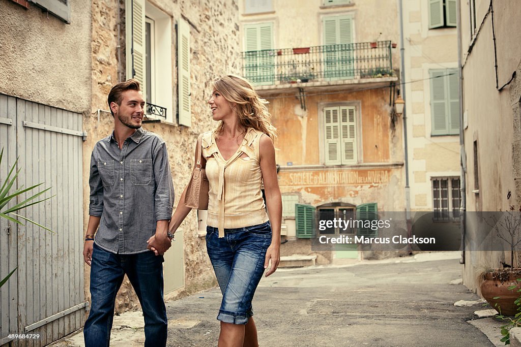 Couple on holiday in Valbonne.South of France