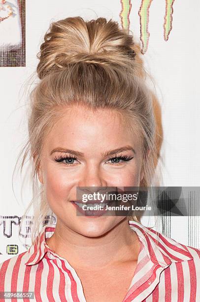 Actress Kelli Goss arrives at the Lyme Light Benefit Concert featuring The All American Rejects And Youngblood Hawke at El Rey Theatre on May 1, 2014...