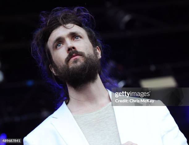 Alex Ebert of Edward Sharpe And The Magnetic Zeroes performs during the 2nd Annual Shaky Knees Music Festival at Atlantic Station on May 11, 2014 in...