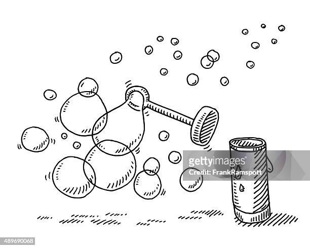 soap bubble kinder spielzeug-zeichnung - seifenblasen stock-grafiken, -clipart, -cartoons und -symbole