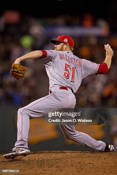 Collin Balester of the Cincinnati Reds pitches against the San Francisco Giants during the fifth inning at AT&T Park on September 14, 2015 in San...