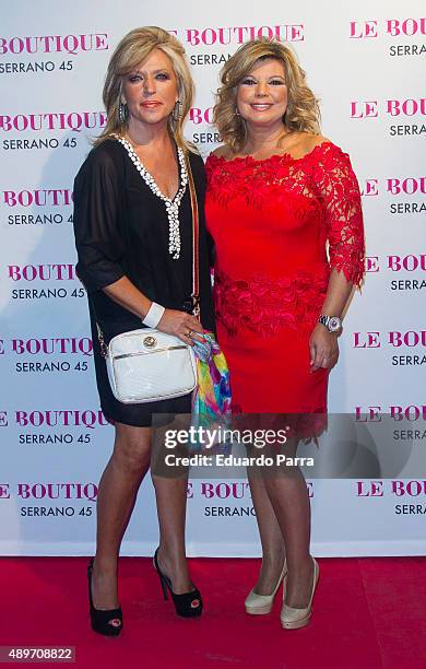 Lydia Lozano and Terelu Campos attend Terelu's birthday party at Le Boutique on September 23, 2015 in Madrid, Spain.