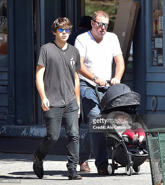 James Righton, Nicholas Righton, and Edie Righton are seen in Soho on September 23, 2015 in New York City.