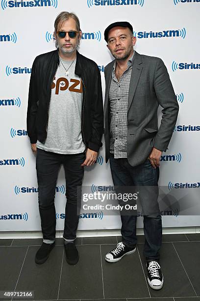 Mark Gardener and Andy Bell of Ride visit the SiriusXM Studios on September 23, 2015 in New York City.