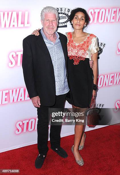 Actor Ron Perlman and his daughter actress Blake Perlman attend the premiere of Roadside Attractions' 'Stonewall' at the Pacific Design Center on...