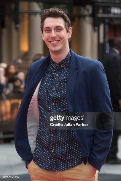 Blake Harrison attends the European premiere of "Godzilla" at Odeon Leicester Square on May 11, 2014 in London, England.