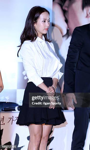 Jo Yeo-Jeong attends the movie 'Obsessed' press conference at CGV on May 7, 2014 in Seoul, South Korea.