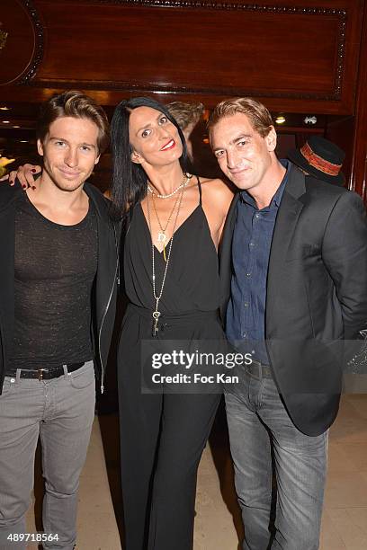 Mickael Vendetta, Ludovic ChancelÊand Sylvie Ortega Munos attend the Hotel Westminster Shop Window Unveiling on September 23, 2015 in Paris, France.