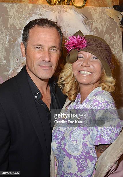 Actors Claudio Lemmi and Fiona Lemmi attend the Hotel Westminster Shop Window Unveiling on September 23, 2015 in Paris, France.