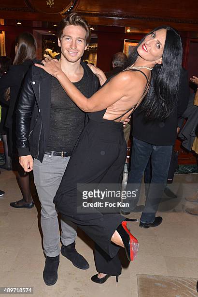 Mickael Vendetta and Sylvie Ortega Munos attend the Hotel Westminster Shop Window Unveiling on September 23, 2015 in Paris, France.