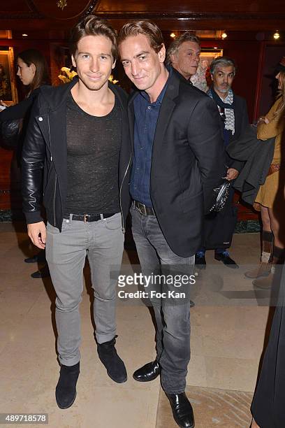 Mickael Vendetta and Ludovic ChancelÊattend the Hotel Westminster Shop Window Unveiling on September 23, 2015 in Paris, France.