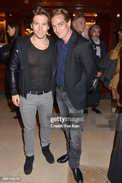 Mickael Vendetta and Ludovic ChancelÊattend the Hotel Westminster Shop Window Unveiling on September 23, 2015 in Paris, France.