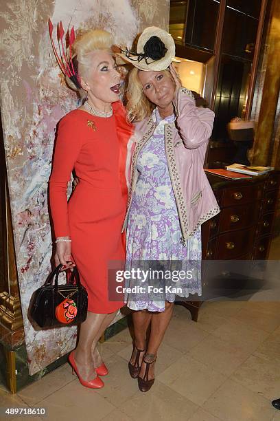 Rodica Paleologue Von Buta and Fiona Gelin attend the Hotel Westminster Shop Window Unveiling on September 23, 2015 in Paris, France.