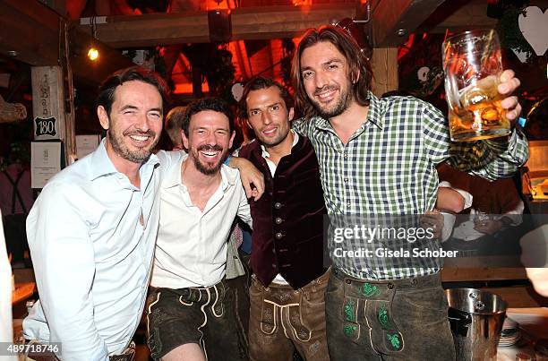 Martin Bachmann Oliver Berben , Quirin Berg und Max Wiedemann during the Oktoberfest 2015 at Kaeferschaenke at Theresienwiese on September 23, 2015...