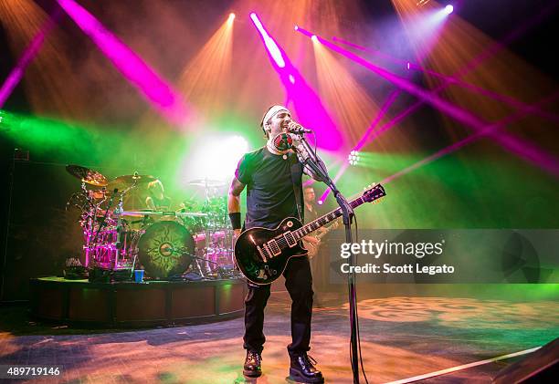 Sully Erna of Godsmack performs during the 1000HP Tour at The Fillmore Detroit on September 23, 2015 in Detroit, Michigan.