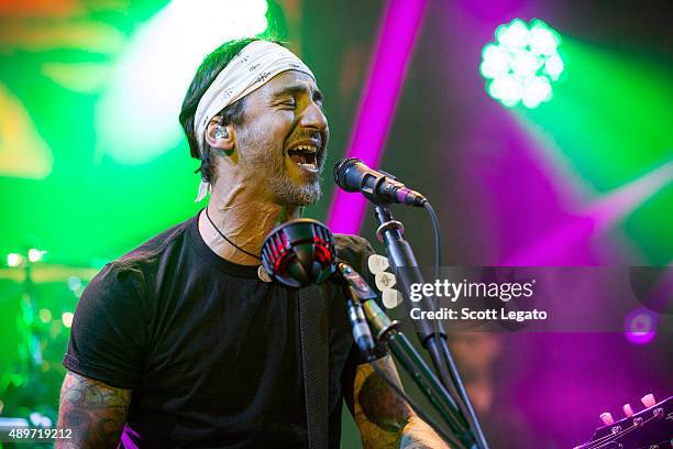 Sully Erna of Godsmack performs during the 1000HP Tour at The Fillmore Detroit on September 23, 2015 in Detroit, Michigan.