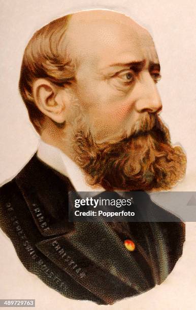 Chromolithograph of Prince Christian of Schleswig-Holstein, husband of Princess Helena, the fifth child of Queen Victoria and Prince Albert,...