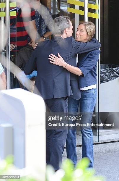 Ana Mato is seen going to hospital to visit Adolfo Suarez Illana on May 9, 2014 in Madrid, Spain.