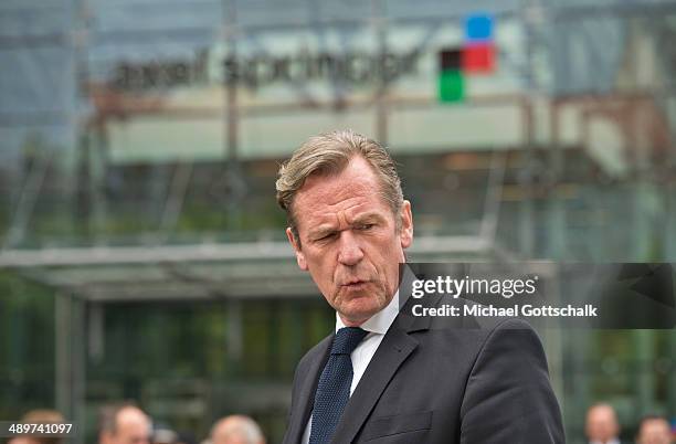 Mathias Doepfner, CEO of Axel Springer SE, attends the presentation of commemorative plaque for former german chancellor Willy Brandt on May 12, 2014...