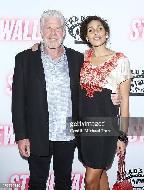 Ron Perlman and his daughter, Blake arrive at the Los Angeles premiere of "Stonewall" held at Pacific Design Center on September 23, 2015 in West...