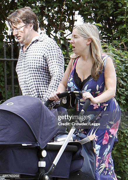 David Mitchell and wife Victoria Coren Mitchell taking a stroll on September 12, 2015 in London, England.