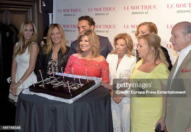 Lara Dibildos, Belen Rodriguez, Fidel Albiac, Terelu Campos, Maria Teresa Campos, Rocio Carrasco, Carmen Borrego and Jose Carlos Bernal attend...