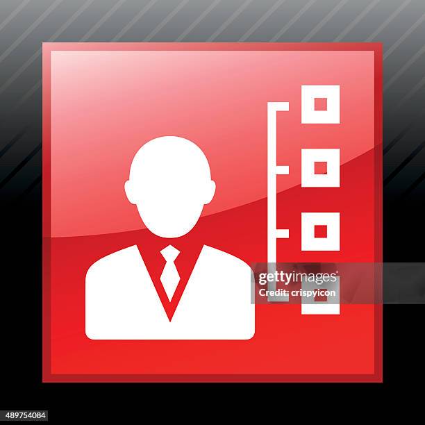 businessman icon on a square button. - sleek series - cfo stock illustrations