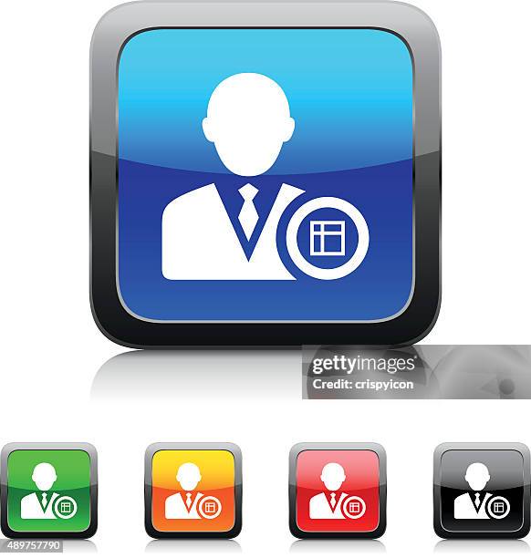 ilustraciones, imágenes clip art, dibujos animados e iconos de stock de empresario icono de color botones. serie de estilo - director financiero