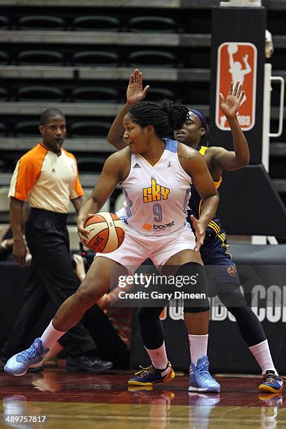 Markeisha Gatling of the Chicago Sky handles the ball against the Indiana Fever as part of the WNBA Preseason Tournament 2014 on May 9, 2014 at ESPN...