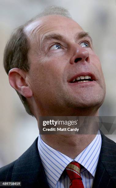 Prince Edward, Earl of Wessex during an official visit to Bath Abbey on May 12, 2014 in Bath, England.