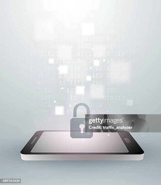 smartphone - lock - application security abstract stock illustrations
