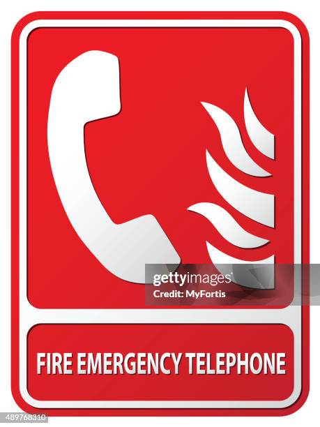 fire emergency telephone - fire alarm stock illustrations